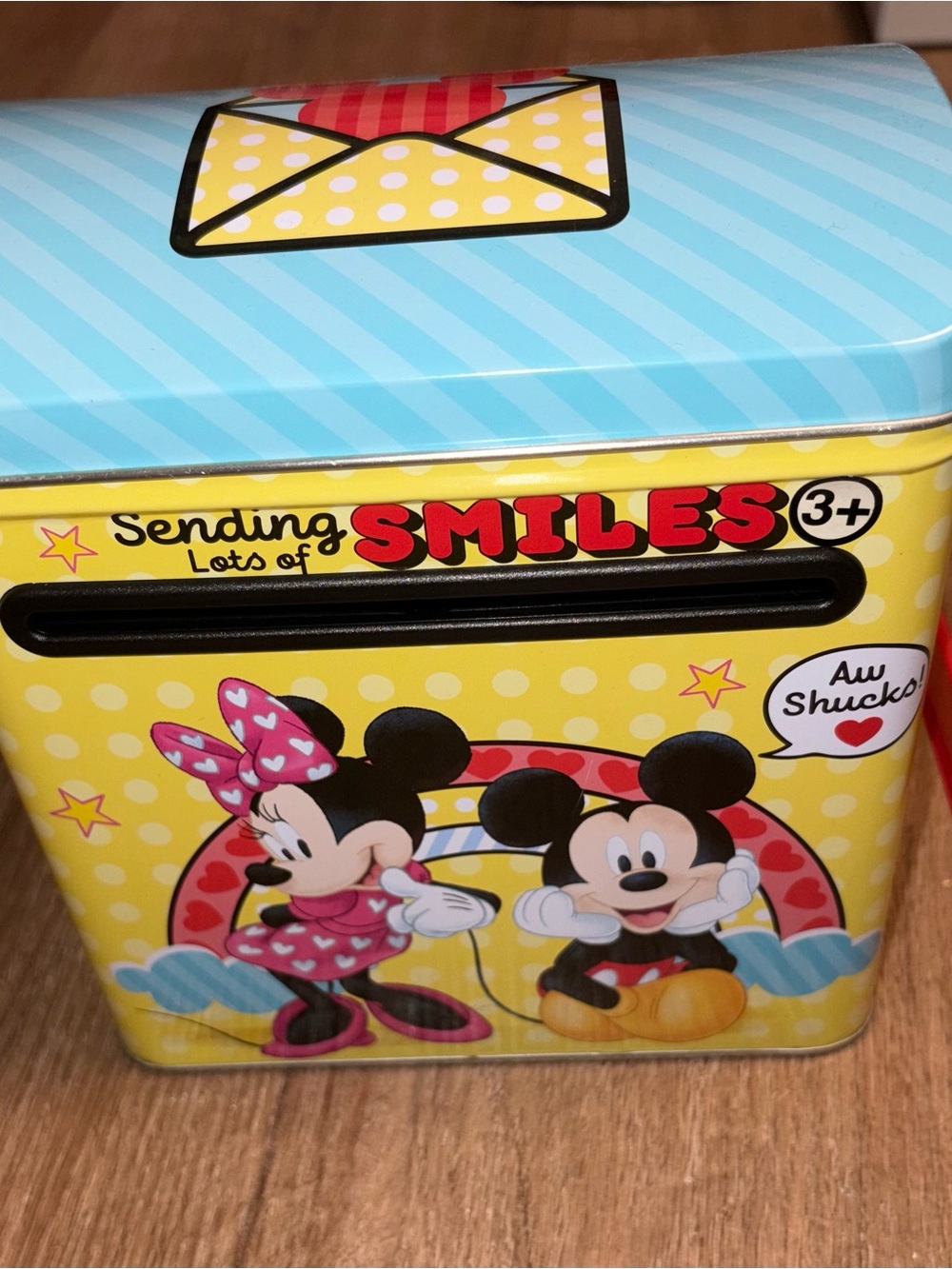 Disney Yellow & Blue Mickey and Minnie Tin mail box